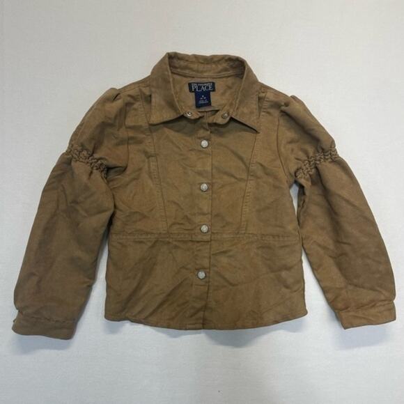 Children’s Place Button Down Shirt tan gold girls Size Small 5-6 - Picture 2 of 6